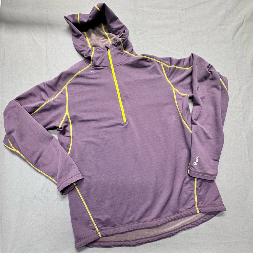 Stoic Purple Hooded Pullover quarter zip men’s XL see pics for wear 0415